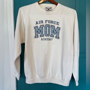 Oarsman White Air Force Mom Sweatshirt Heavyweight Cotton Blend Size Large